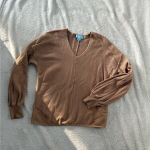 Cece Tan V-Neck Sweater